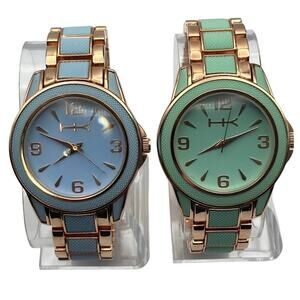 Womens Watches (2) Heidi Klum Wildlife - Fresh Batteries - Rose Gold Green Blue